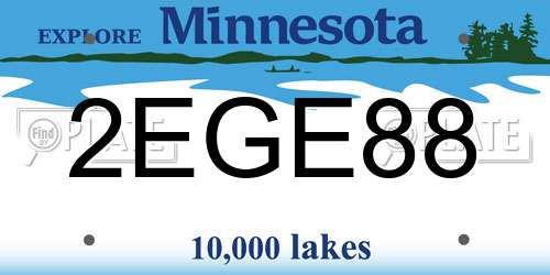 2EGE88 Minnesota License Plate