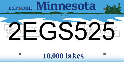 2EGS525 Minnesota License Plate