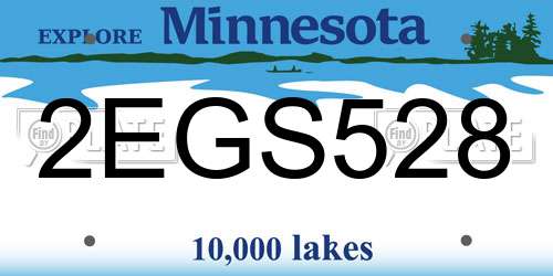2EGS528 Minnesota License Plate