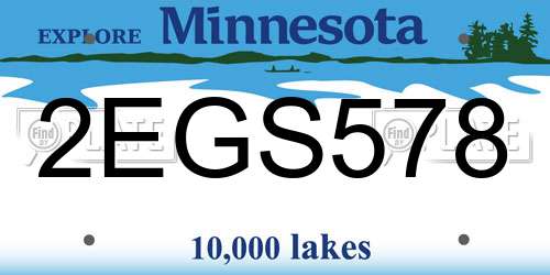 2EGS578 Minnesota License Plate
