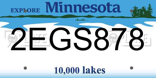 2EGS878 Minnesota License Plate