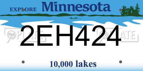 2EH424 Minnesota License Plate