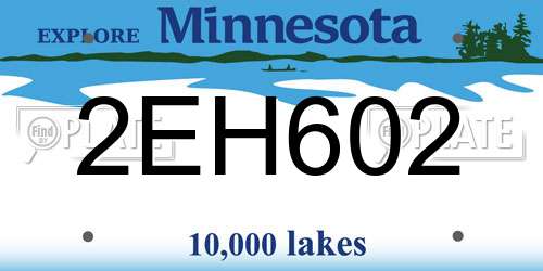 2EH602 Minnesota License Plate