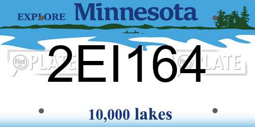 2EI164 Minnesota License Plate
