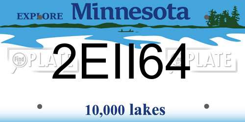 2EII64 Minnesota License Plate