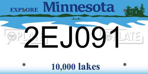 2EJ091 Minnesota License Plate