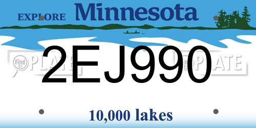 2EJ990 Minnesota License Plate