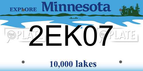 2EK07 Minnesota License Plate