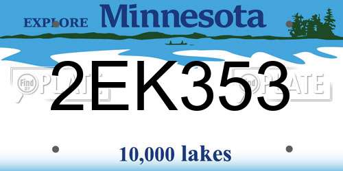 2EK353 Minnesota License Plate