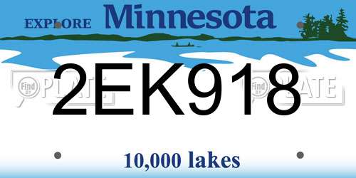 2EK918 Minnesota License Plate