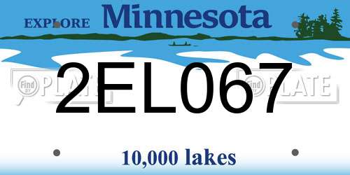 2EL067 Minnesota License Plate