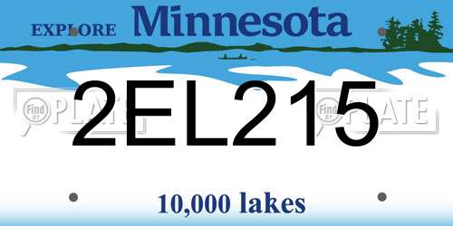 2EL215 Minnesota License Plate