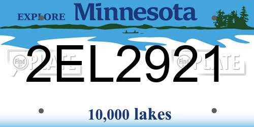 2EL2921 Minnesota License Plate