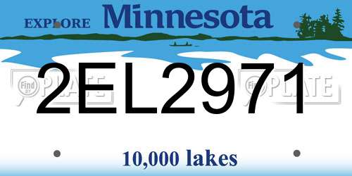 2EL2971 Minnesota License Plate
