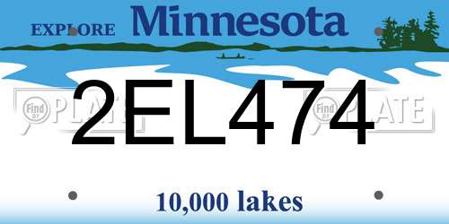 2EL474 Minnesota License Plate
