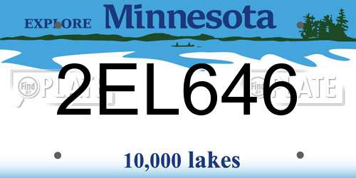 2EL646 Minnesota License Plate