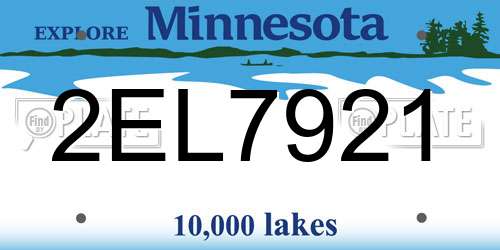 2EL7921 Minnesota License Plate