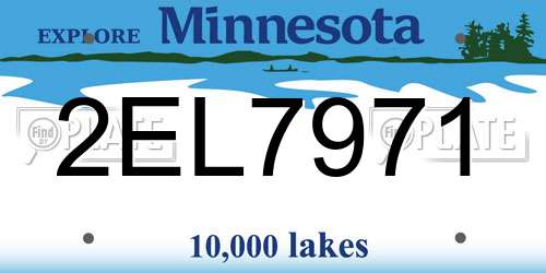 2EL7971 Minnesota License Plate