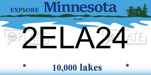2ELA24 Minnesota License Plate