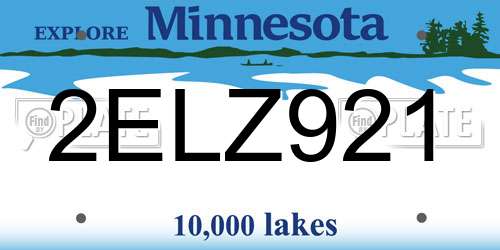 2ELZ921 Minnesota License Plate