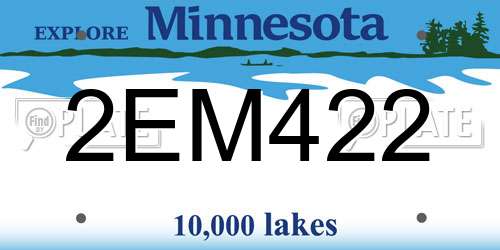 2EM422 Minnesota License Plate