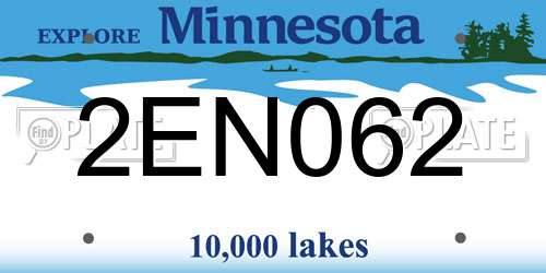 2EN062 Minnesota License Plate