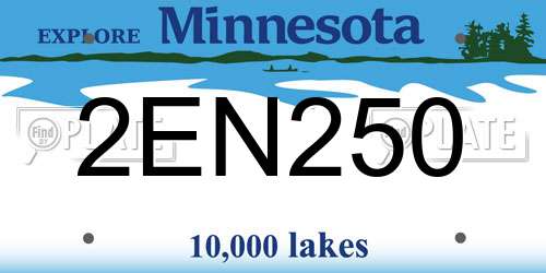2EN250 Minnesota License Plate