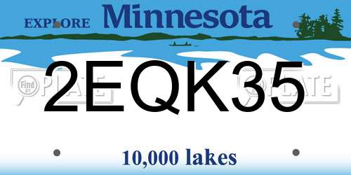 2EQK35 Minnesota License Plate