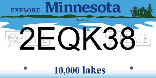 2EQK38 Minnesota License Plate