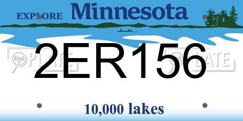 2ER156 Minnesota License Plate