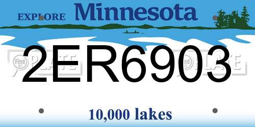 2ER6903 Minnesota License Plate
