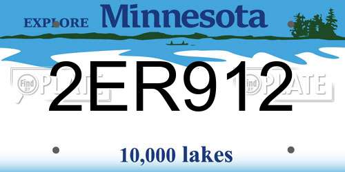2ER912 Minnesota License Plate
