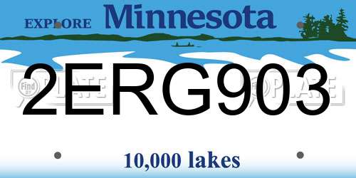 2ERG903 Minnesota License Plate