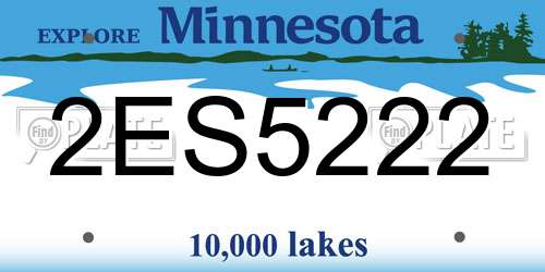 2ES5222 Minnesota License Plate