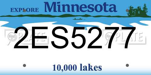 2ES5277 Minnesota License Plate