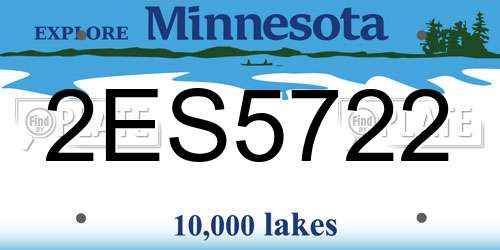 2ES5722 Minnesota License Plate