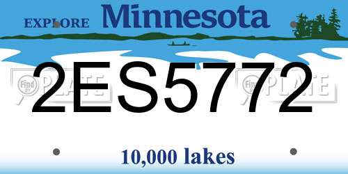 2ES5772 Minnesota License Plate