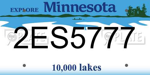 2ES5777 Minnesota License Plate