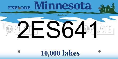 2ES641 Minnesota License Plate