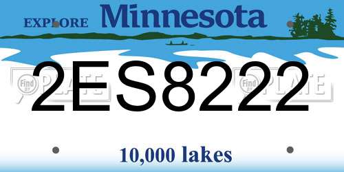 2ES8222 Minnesota License Plate
