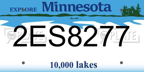 2ES8277 Minnesota License Plate