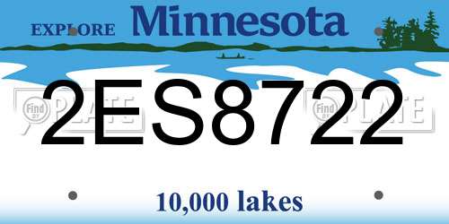 2ES8722 Minnesota License Plate