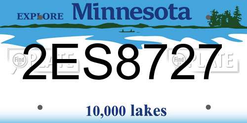 2ES8727 Minnesota License Plate