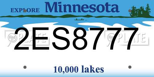2ES8777 Minnesota License Plate