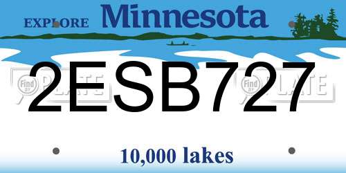 2ESB727 Minnesota License Plate