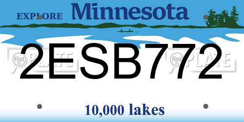 2ESB772 Minnesota License Plate