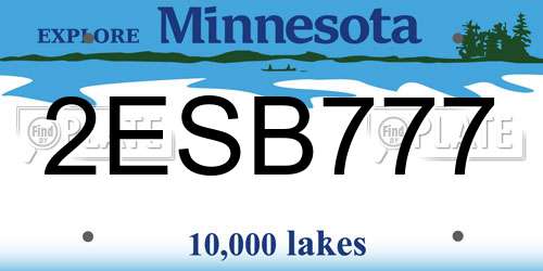 2ESB777 Minnesota License Plate