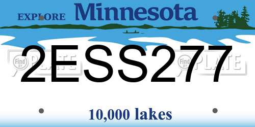 2ESS277 Minnesota License Plate