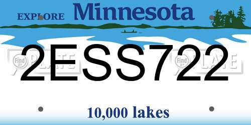 2ESS722 Minnesota License Plate