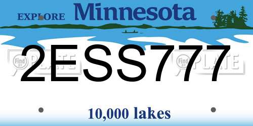 2ESS777 Minnesota License Plate